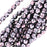 Czech Fire Polished Glass Beads 6mm Round Full Pearlized - Dusty Rose On Jet (25 pcs)