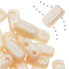 CzechMates Glass 2-Hole Rectangle Brick Beads 6x3mm - Opaque Champagne Luster (1 Strand)
