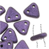 CzechMates 2-Hole Triangle Beads 6mm - Purple Metallic Suede (2.5