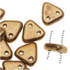 CzechMates 2-Hole Triangle Beads 6mm - Matte Metallic Goldenrod (2.5