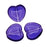 Czech Glass - Heart Shaped Beads 8.5x7.5mm 'Tanzanite' (1 Strand)