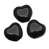 Czech Glass - Heart Shaped Beads 8.5x7.5mm 'Jet' (1 Strand)