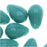 Czech Glass Smooth Teardrop Beads 9x6mm - Green Turquoise (20 pcs)