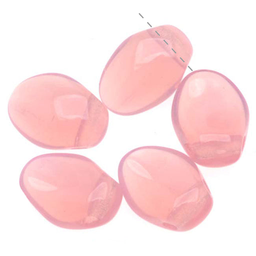Czech Glass - Petal Shaped Beads 8x6mm Milky Pink (1 Strand)