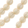 Czech Glass - Round Melon Beads 5mm Opaque Champagne Luster (1 Strand)