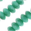 Czech Fire Polished Glass, Donut Rondelle Beads 6.5x4.5mm Turquoise (1 Strand)