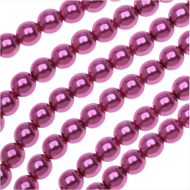 Dazzle It! Czech Glass Pearls, 6mm Round, Rose (1 Strand)