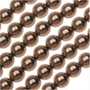 Dazzle It! Czech Glass Pearls, 8mm Round, Bronze (1 Strand)