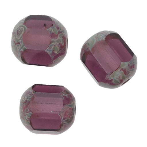 Czech Glass Cathedral Window Beads 8mm Amethyst (12 pcs)