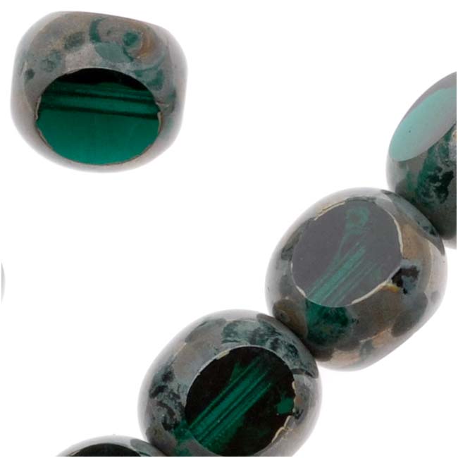 Czech Glass Triangular Table Cut Window Beads 8mm Emerald (1 Strand ...