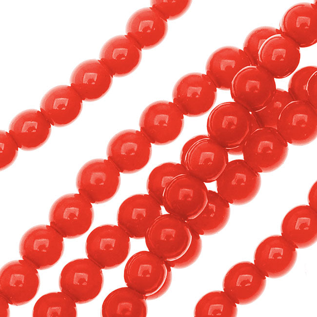 Czech Glass Pastella Collection, Smooth Round Druk Beads 4mm, Red Fatale (1 Strand)