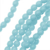 Czech Glass Pastella Collection, Smooth Round Druk Beads 4mm, Baby Blue (1 Strand)