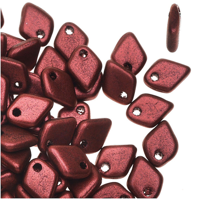Czech Glass, Dragon Scale Beads 1.5x5mm, Lava Red (9.5 Gram Tube)