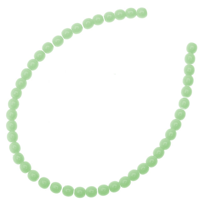 Czech Glass Pastella Collection, Smooth Round Druk Beads 4mm, Mint Green (1 Strand)