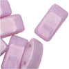 Czech Glass Carrier Beads, 2-Hole Rectangle 9x17mm, 15 Beads, Lilac Luster