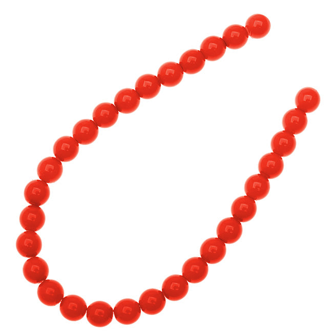 Czech Glass Pastella Collection, Smooth Round Druk Beads 6mm, Red Fatale (1 Strand)