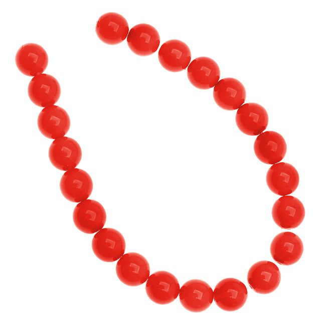 Czech Glass Pastella Collection, Smooth Round Druk Beads 8mm, Red Fatale (1 Strand)