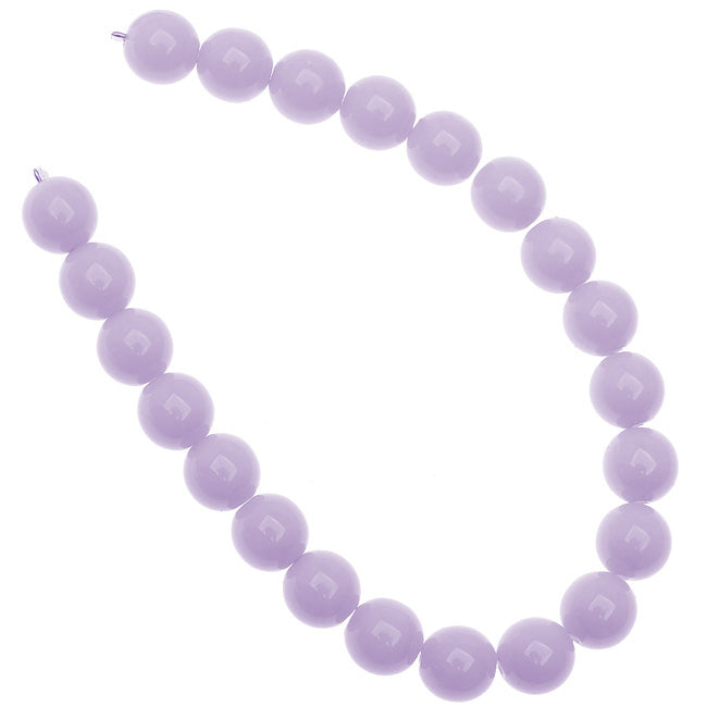 Czech Glass Pastella Collection, Smooth Round Druk Beads 8mm, Purple (1 Strand)