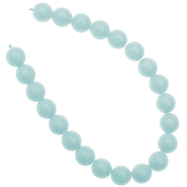 Czech Glass Pastella Collection, Smooth Round Druk Beads 8mm, Baby Blue (1 Strand)