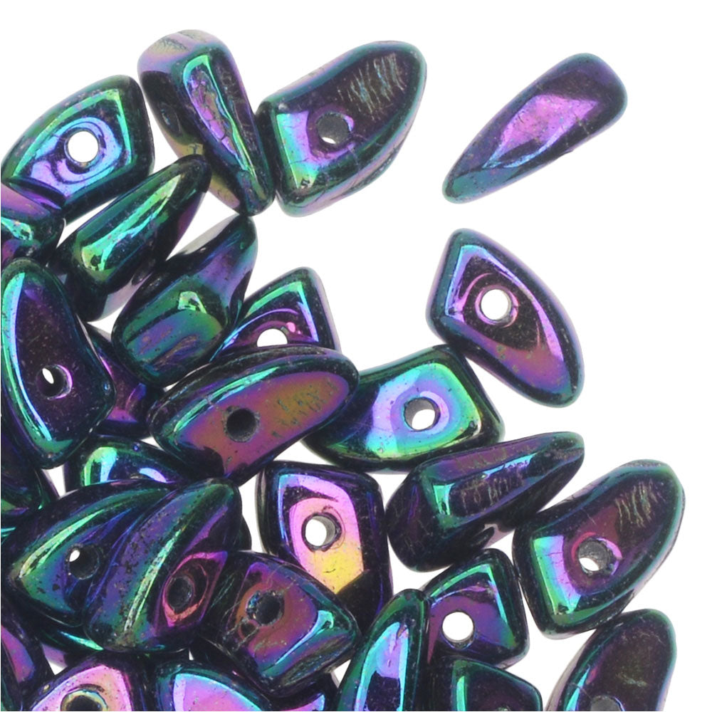 Czech Glass, Prong Beads 6x3.5mm, Purple Iris (2.5" Tube)