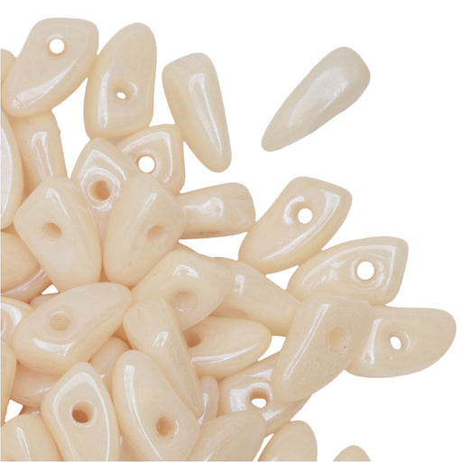 Czech Glass, Prong Beads 6x3.5mm, Opaque Champagne Luster (2.5" Tube)