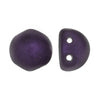 CzechMates Glass, 2-Hole Round Cabochon Beads 7mm Diameter, Metallic Purple Suede (2.5