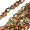 Czech Fire Polished Glass Beads, Faceted Round 4mm, Etched Crystal California Gold Rush (40 Pieces)
