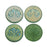 Czech Glass Beads, Lotus Flower Coin 18mm Tourmaline Green Matte AB 4 Pcs, by Raven's Journey