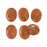 Czech Glass Beads, Egyptian Cat Oval Coin 15mm Orange Opaline,Dark Bronze, by Raven's Journey (6 Pc)