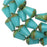 Czech Glass Beads, Faceted Top Cut Drop 8mm, Turquoise Silk, Picasso, 1 Str, by Raven's Journey
