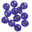 Czech Glass Beads, Hibiscus Flower 11mm, Royal Blue Silk, Purple Bronze, 1 Str, by Raven's Journey