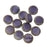 Czech Glass Beads, Mayan Sun Coin 11.5mm, Purple Silk, Picasso Finish, by Raven's Journey (1 Strand)