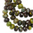 Czech Glass Beads, Faceted Rondelle 3x5mm, Gaspeite, Blue, Brown Opaque Mix, 1 Str, by Raven's Journey