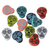 Czech Glass Beads, Sugar Skull 19.5mm, Mix, Color Assortment, by Raven's Journey (12 Pieces)