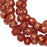 Czech Glass Beads, Faceted Rondelle 3x5mm, Red Opaline, Antique Gold Finish, by Raven's Journey (1 Strand)