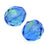 Czech Fire Polished Glass Beads 10mm Round Two Tone Sapphire Blue/Green (1 Strand)