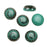 Czech Glass Beads, 2-Hole Coin 12.5mm with Laser Etched Design, Opaque Turquoise with Metallic Silver (6 Pieces)