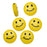 Czech Glass Beads, Coin Smiley Face 14mm, Yellow and Black (6 Pieces)