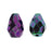 Czech Fire Polished Glass, Faceted Tear Drop Beads 10x7mm, Purple Iris (12 Pieces)