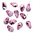 Czech Fire Polished Glass, Faceted Tear Drop Beads 10x7mm, Flamingo Metallic Ice (12 Pieces)