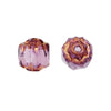 Czech Glass, Cathedral Beads 6mm, Amethyst with Antiqued Bronze Ends (25 Pieces)