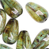 Czech Glass, Smooth Tear Drop Beads 10x6mm, Luminescent Green (20 Pieces)