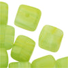 Czech Glass Beads, Cube 6mm, Lime Green Swirl (1 Ounce)