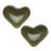 Ceramic Glass Beads, Puffed Heart 37x30mm, Green Picasso (2 Pieces)