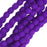 Czech Fire Polished Glass, 3mm Faceted Round Beads, Dark Neon Purple (50 Piece Strand)