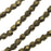 Czech Fire Polished Glass, 3mm Faceted Round Beads, Metallic Gold Suede (50 Piece Strand)