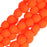 Czech Fire Polished Glass, 4mm Faceted Round Beads, Neon Orange (1 Strand)
