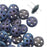 CzechMates Glass, 4-Hole QuadraLentil Beads 6mm, Matte Blue Iris (2.5" Tube)
