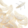 CzechMates Glass, 2-Hole Crescent Beads 10x4.5mm, Opaque Champagne Luster (2.5