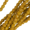 Czech Fire Polished Glass Beads 3mm Round Mustard Yellow (50 pcs)